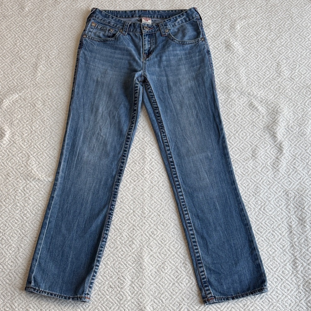 True Religion Blue Straight Leg Jeans Sz 18